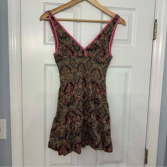 Free People Dress Mini Tunic Boho V-Neck Fairy Casual Summer Size 2 Extra Small - Picture 4 of 7